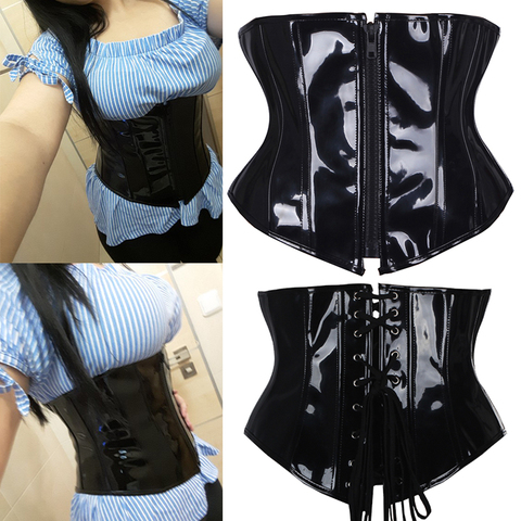 Steampunk Gothic Latex Corset Top Corset Slimming Belt For Plus