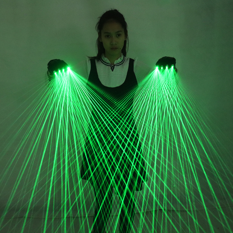 2 in 1 Multi-line Green Laser Gloves LED laser Gloves luminous glasses, For LED robot suit luminous dress bar party music festiv ► Photo 1/6