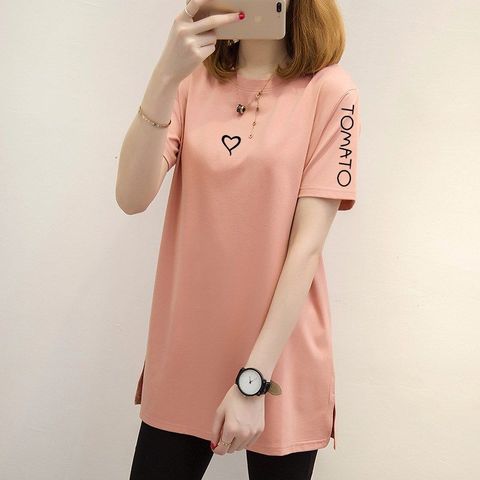 2022 korean version of the new summer women's coat big yards long section of loose t-shirt white short sleeve casual t-shirts ► Photo 1/6