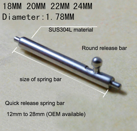 New Style 20PCS / Lot 16MM 18MM 20MM 22MM 24MM 26MM Spring Bar Watch Repair Parts 304 Stainless Steel Watch Pin ► Photo 1/6