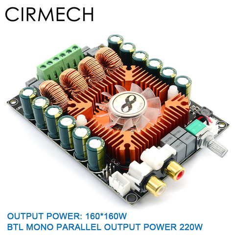 CIRMECH TDA7498E high power digital power amplifier board 2.0 HIFI stereo 160W*2 support BTL220W DC12V-36V ► Photo 1/6