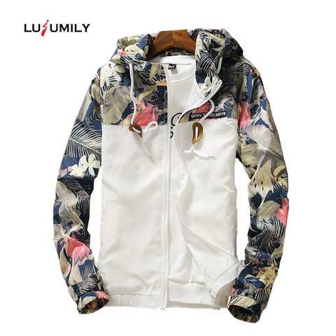 Lusumily Windbreaker Womens Jacket Autumn Plus Size 5XL Causal Zipper Hooded Floral Loose Basic Jacket Coat Womens Windbreaker ► Photo 1/1