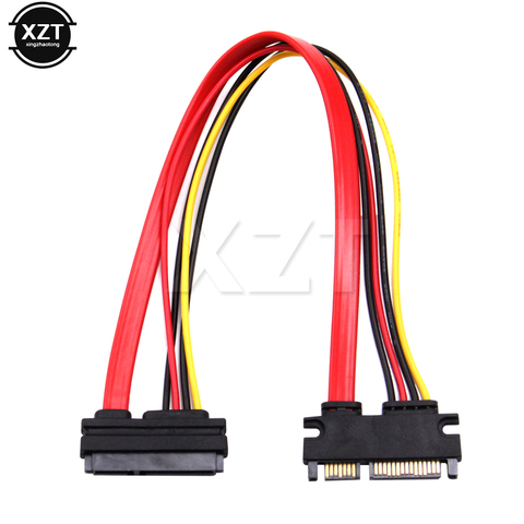 30cm SATA Cable Male to Female 7+15 Pin Serial ATA 22 pin Hard drive SATA Data Power Extension Cable Connector Conterver Cable ► Photo 1/6