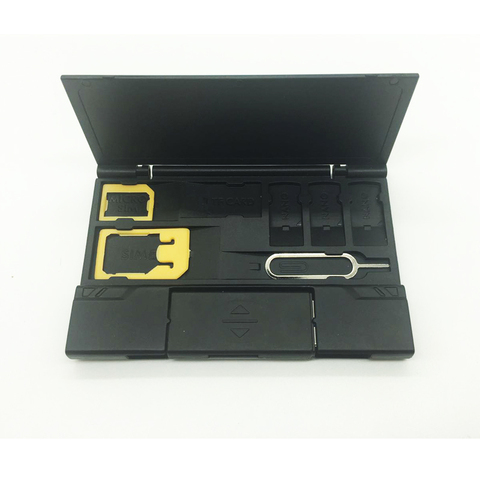 Micro Sim Nano Cards Storage Case Lightweight Multifunctional SIM Card Holder Box With 3 in 1 OTG card reader ► Photo 1/6