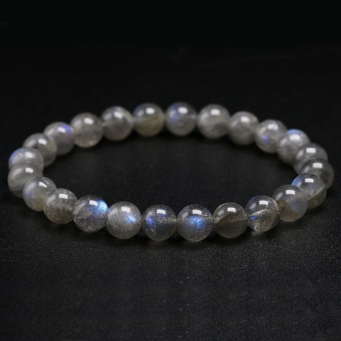 Natural AAA Grey Labradorite Stone Bracelet Rainbow Light Beads Bracelets Handmade DIY Jewelry for Woman Men Gift ► Photo 1/6