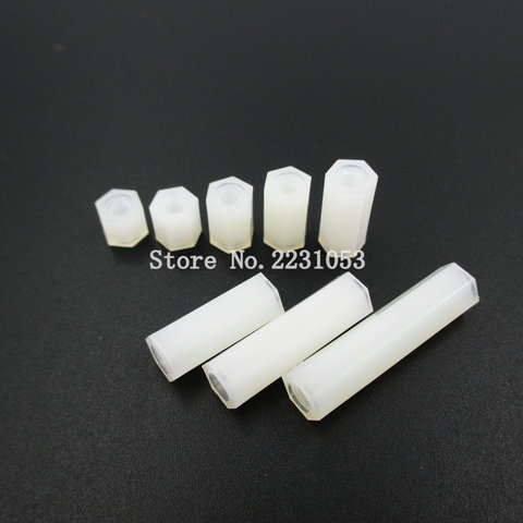 50PCS White Plastic Nylon M3 Hex Column Standoff Spacer Screw For PCB Female Stand-off M3 Hex Screw M3*5/6/8/10/12/15/20/25mm+6 ► Photo 1/3