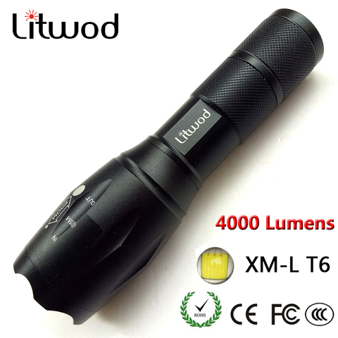 z20A100 Portable LED Flashlight LED Torch Zoomable Flashlight 4000LM XM-L T6 LED 5 Mode Light For 18650 or 3xAAA Battery ► Photo 1/6