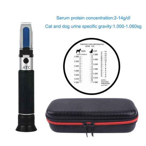 Hand held Pet clinical refractometer Dogs and Cats veterinarians 2-14g/dl refractometer ZGRC-300ATC ► Photo 1/6