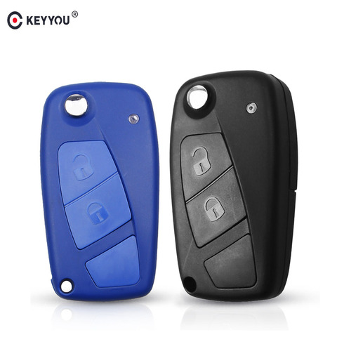 KEYYOU Keyless Key Shell For FIAT Punto Ducato Stilo Panda Flip Remote Car Key Case Cover SIP22 Blade 2 Button ► Photo 1/6