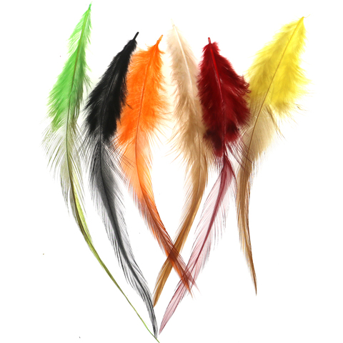 50pcs fly tying feather materials rooster saddle hackle cock Schlappen feather trout steelhead flies tying materials 7 colors ► Photo 1/6