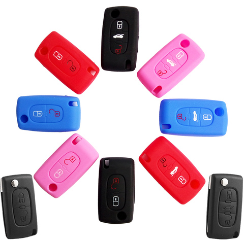 2/3 Button Silicone Key Cover Case Fob Holder Fit For Citroen Xsara Picasso C2 C3 C4 C5 C6 C8 For Peugeot 107 206 207 307 308 ► Photo 1/3