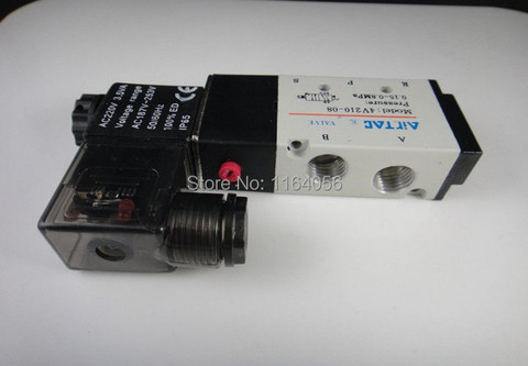 1x 4V210-08 5Ports2Position Single Solenoid Pneumatic Air Valve 1/4