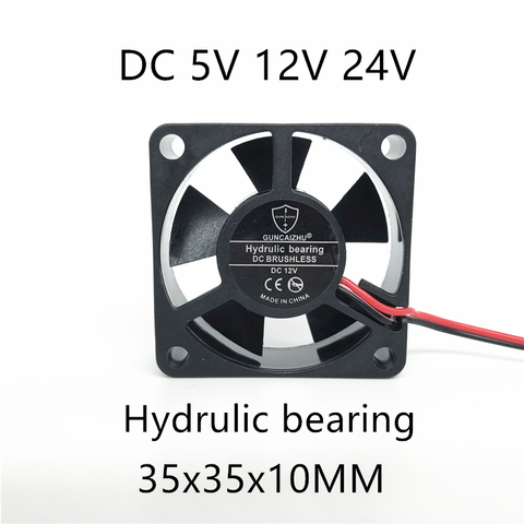 New 35MM Hydrulic bearing 3D Printer Fan 35x35x10MM 3.5cm  fan Cooling fan DC 5V 12V 24V with 2pin ► Photo 1/5