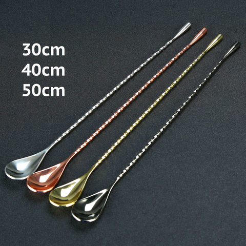Cocktail Spoon Mixing Spoon Stainless Steel Professional Cocktail Bar Tool Japanese Style Teardrop End Design ► Photo 1/6