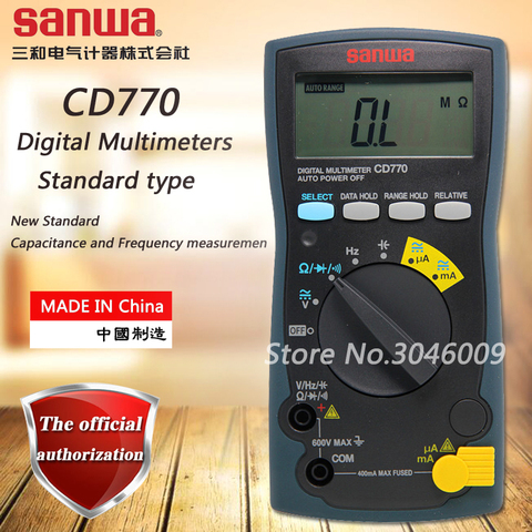 sanwa CD770 Standard Digital Multimeter On-Off Beep Data Lockout Resistance / Capacitance / Frequency Measurement ► Photo 1/6