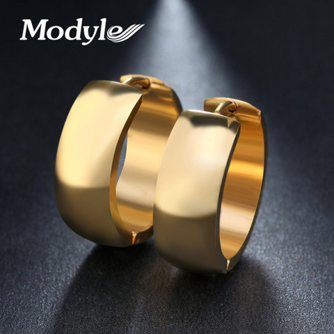 Modyle Luxury Brand High Polished Punk Hoop Earrings Women Gold Color Stainless Steel Earrings for Woman ► Photo 1/6