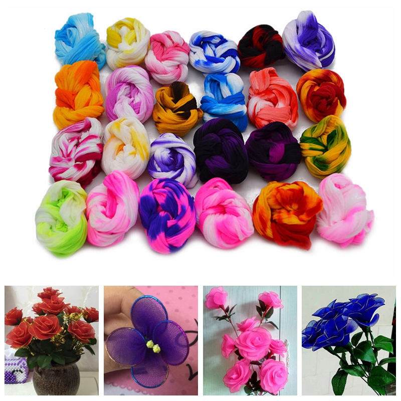 20Pcs Colorful Nylon Stocking Flower Fabric For Flowers Making