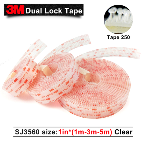 3M Dual Lock Reclosable Fastener SJ3560 Type 250 Clear Mushroom Fastener adhesive tape 1in*1m/3m/5m ► Photo 1/6