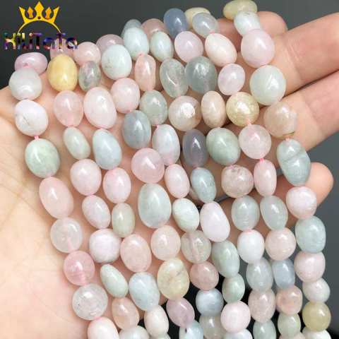 8-10mm Natural Irregular Genuine Morganite Stone Beads Loose Beads For Jewelry Making DIY Bracelet Necklace Accessories 15'' ► Photo 1/6
