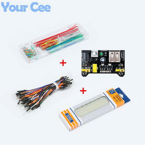 MB102 Breadboard Power Module+MB-102 Points Solderless Prototype Bread board kit+65 Flexible jumper wires+140pcs jumper wire box ► Photo 1/1