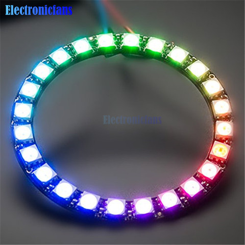 WS2812B Module Strip 24 Bits 24 X WS2812 5050 RGB LED Ring Lamp Light with Integrated Drivers RGB 24 for Arduino ► Photo 1/6