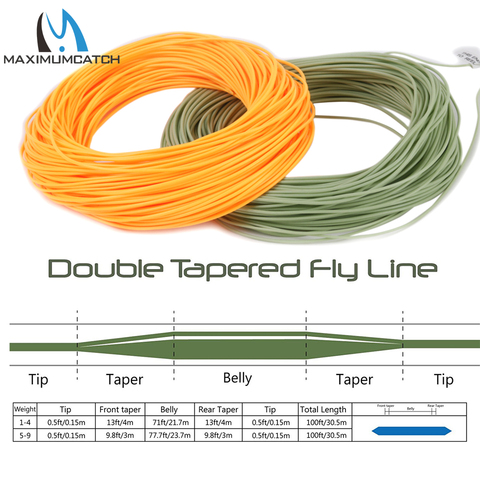 Maximumcatch Double Taper Fly Line 2/3/4/5/6/7/8 WT Floating Fly Fishing Line ► Photo 1/6