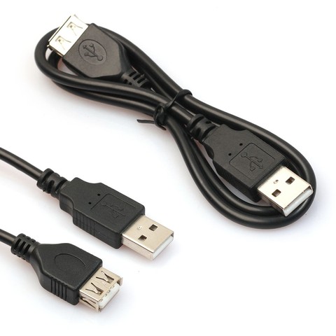 universal 2ft/60cm Black USB Male to A Female Extension Extender Data M/F Adapter Cable Factory Price Drop Shipping ► Photo 1/1