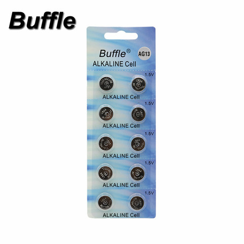 10pcs/lot New Buffle AG13 LR44 LR1154 SR44 Button Coin Cell LR44 1.5V Alkaline Battery For Toys Watches ► Photo 1/3