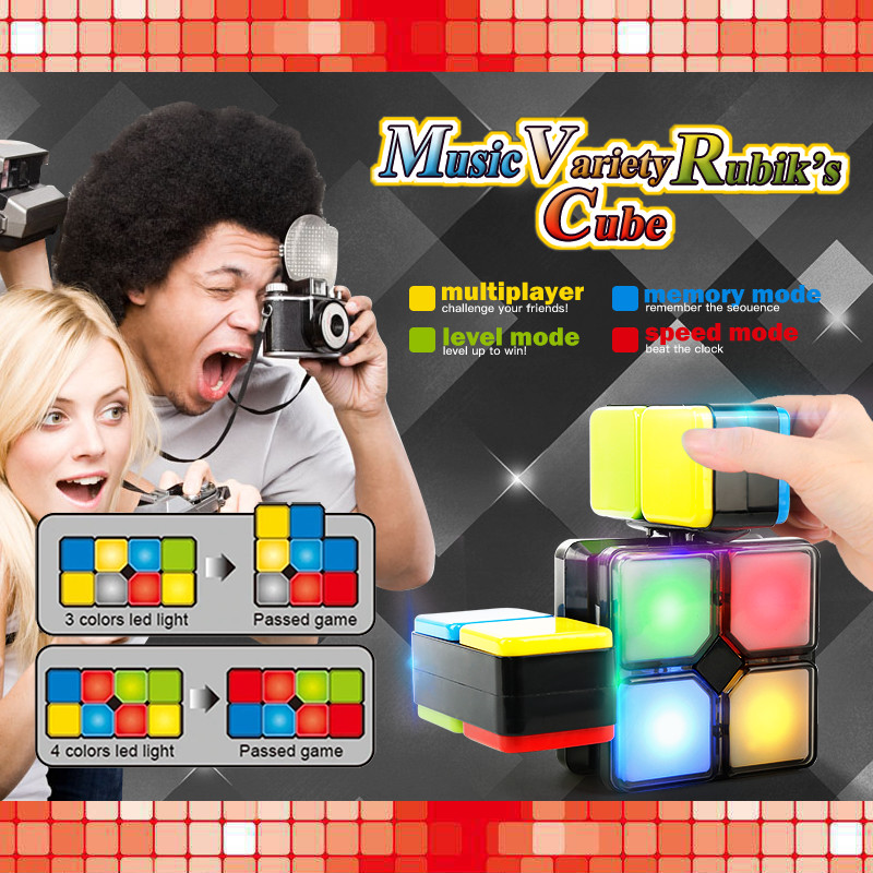Anti Stress Cube Puzzle Magic Cube Music LED Electronic Toy Kids Puzzle Toy Gift 