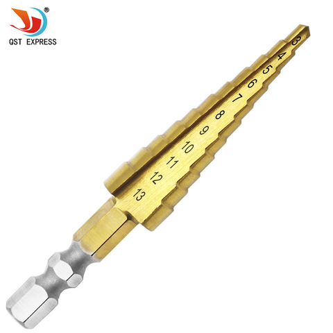 1pc Hex Titanium Step Cone Drill Bit Hole Cutter 3-13MM HSS 4241 For Sheet Metal Wood Drilling High Quality Power Tools ► Photo 1/6