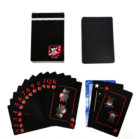 Waterproof PVC Poker Playing Card Black Durable Magic Poker Collection Game Cards ► Photo 1/6