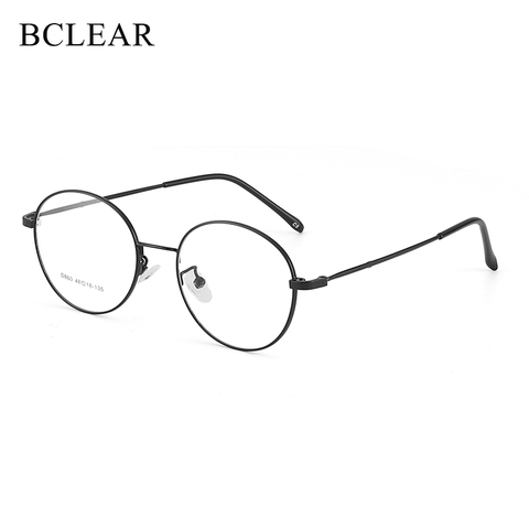 BCLEAR 2022 Retro New Man Woman Round Glasses Metal Alloy Eyeglass Frame Black Silver Gold Spectacles Eyeglasses High Quality ► Photo 1/6