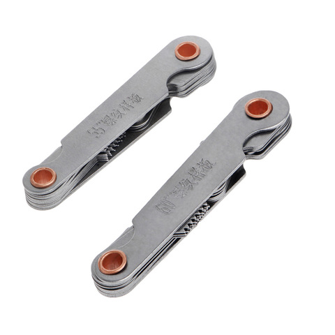 2 Pcs Stainless Steel Metric Screw Pitch 60+55 Degree Thread Measuring Gauge ► Photo 1/1