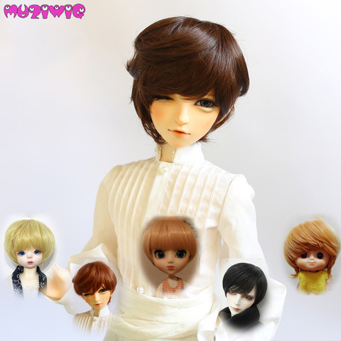 Doll Short Wigs Heat Resistant Wire Brown Blonde Black Wigs for 1/3 1/4 1/6 BJD Dolls Accessories ► Photo 1/5