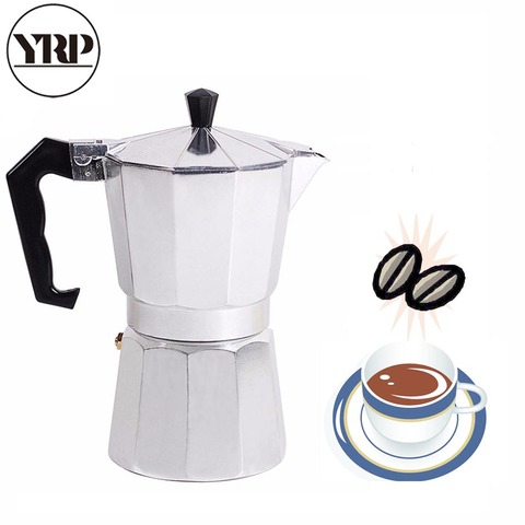 YRP Mocha Latte Coffee Maker Italian Moka Espresso Cafeteira Percolator Pot 1cup/3cup/6cup/9cup/12cup Stovetop Coffee Maker ► Photo 1/6