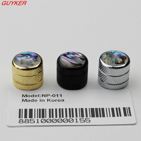 ABALONE PUSH-ON Guitar Knobs Coarse Knurl Electric Bass Potentiometer Cap ► Photo 1/5