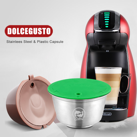 STAINLESS STEEL Metal Reusable Dolce Gusto Capsule & 3rd Plasti ForNescafe Coffee Machine Refillable Dolci Filter Dripper Tamper ► Photo 1/6