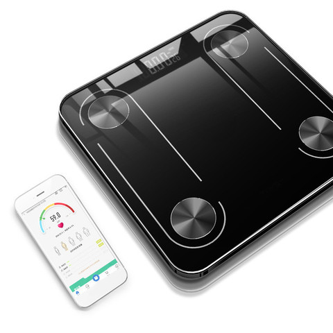 Bathroom Weighing Digital Scales Bluetooth Smart Body Fat BMI Glass