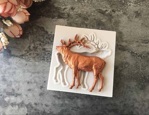 1pc Elk Deer Silicone mold fondant mold cake decorating tools chocolate gumpaste mold B075 ► Photo 1/3