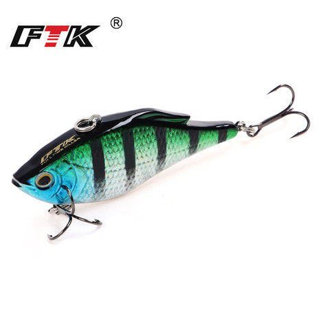 FTK 1pc 73mm 15g Vibration Fishing Lure Hard Bait Sinking Artificial VIB Jerkbait Wobbler Pike Bait Fishing Tackle Isca Peche ► Photo 1/6