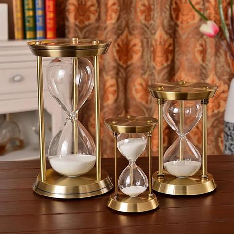 New Classmate Friends Best Gift Retro Style Gold Silver Metal Hourglass 15 30mins ► Photo 1/1