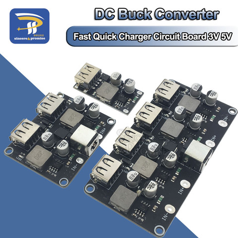 KC24 QC3.0 1 2 4 Way DC-DC Buck Converter Charging Step Down Module 6-32V 9V 12V 24V to Fast Quick Charger Circuit Board 3V 5V ► Photo 1/6