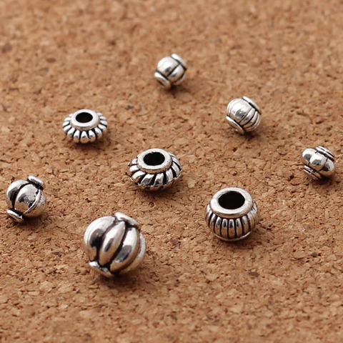 20pcs/lot Tibetan Silver Lantern Design Metal Beads 4-8mm Handcraft Ornament Charm Spacer Beads DIY Jewelry Making Bracelets ► Photo 1/3