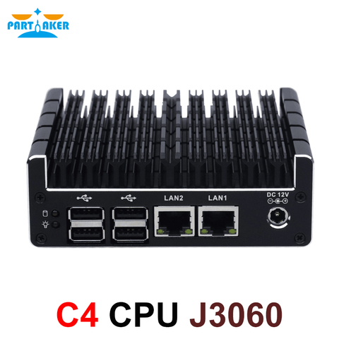 Partaker New NUC Mini PC Celeron J3160 Quad Core 4 Intel i210AT Nic X86 Computer Soft Router Linux Server Support Pfsense AES-NI ► Photo 1/6