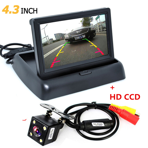 Foldable 4.3 Inch TFT LCD Mini Car Rearview Monitor Vehicle Reversing Parking System w/Auto Night Vision Rear View Backup Camera ► Photo 1/6