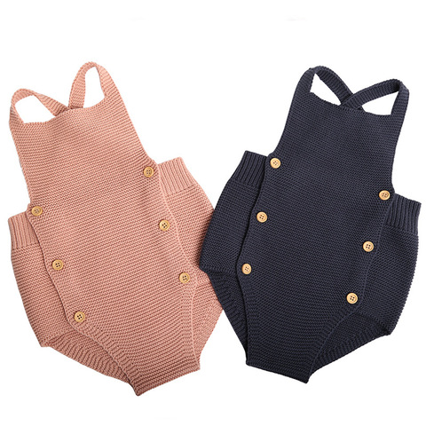 New 2022 Baby Boys Girls Rompers Baby Girl Clothing Jumpsuit Infant Clothing Baby Boy Clothes Sleeveless Newborn Knitted Romper ► Photo 1/6