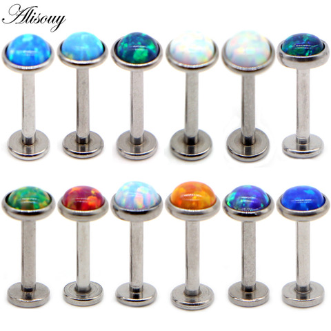 1Pc 16G Opal Piercing Labret Stud Langue Lip Stud Piercing Ear Cartilage Ear Stud Ombligo Earring Ear Piercing Body Jewelry ► Photo 1/6