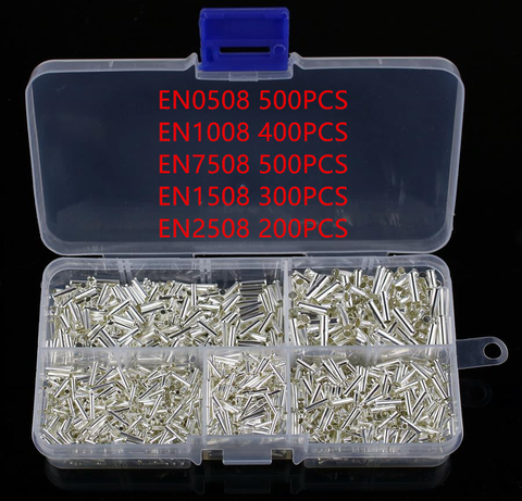 1900pcs/lot Mixed 5 Models  Non Insulated Electrical Crimp Cord Wire End Terminal Connector Kit ► Photo 1/3
