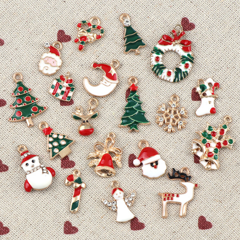 10PC A+ NewYear Fashion Metal Alloy Christmas Charm Decor Set Xmas Pendant Drop Ornaments Hanging Christmas Decoration ► Photo 1/6