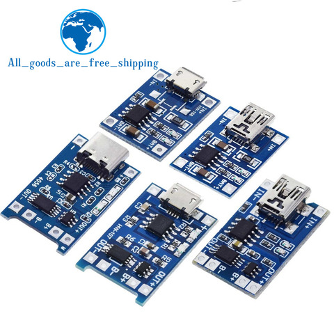 5pcs Type-c / Micro USB 5V 1A 18650 TP4056 Lithium Battery Charger Module Charging Board With Protection Dual Functions 1A ► Photo 1/6
